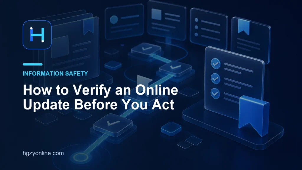 Verification checklist for reviewing an online update